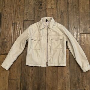 H&M Divided Cream Leather Jacket Women’s Size XS